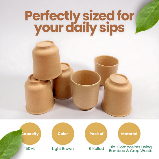 Reusable kullad Cups Set of 6 Reusable kullad Cups Set of 6