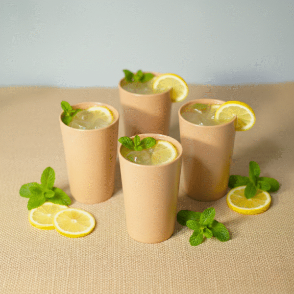 Pacing Grass Bamboo Glasses, Set of 4, 300ml, Eco-Friendly