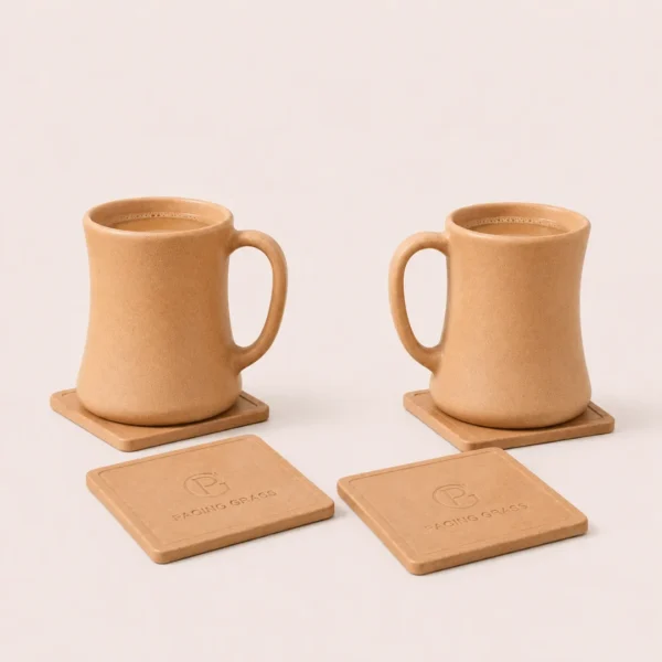 Coffee Mug and Coaster Set made from bamboo bio-composite by Pacing Grass