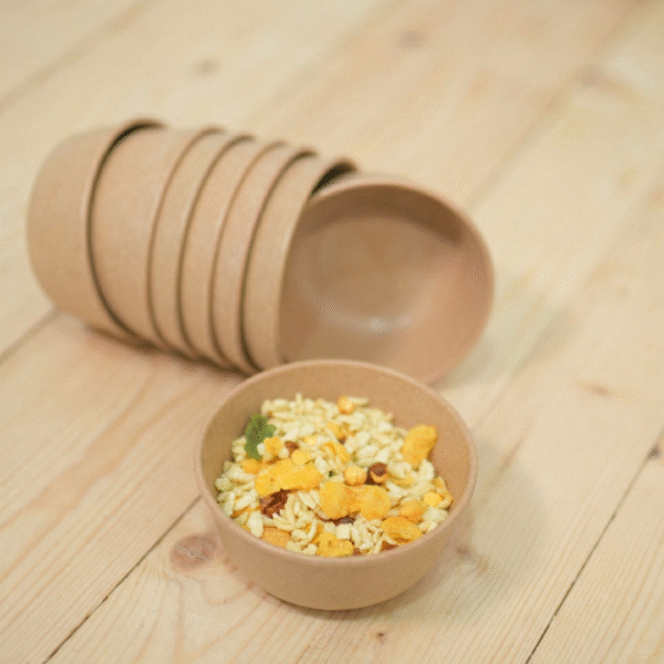 Set of 8 Microwave Safe Bamboo Bowls, 300ml