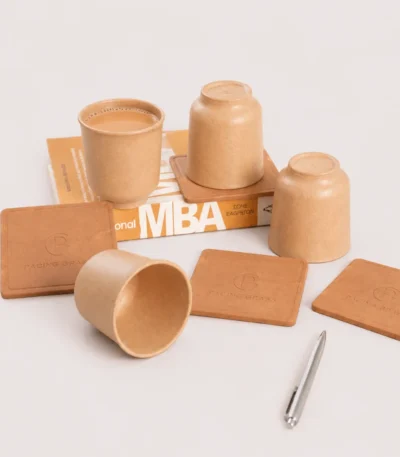 Tea Serving Set with Coasters | Bamboo Kullads Set of 4 | Pacing Grass