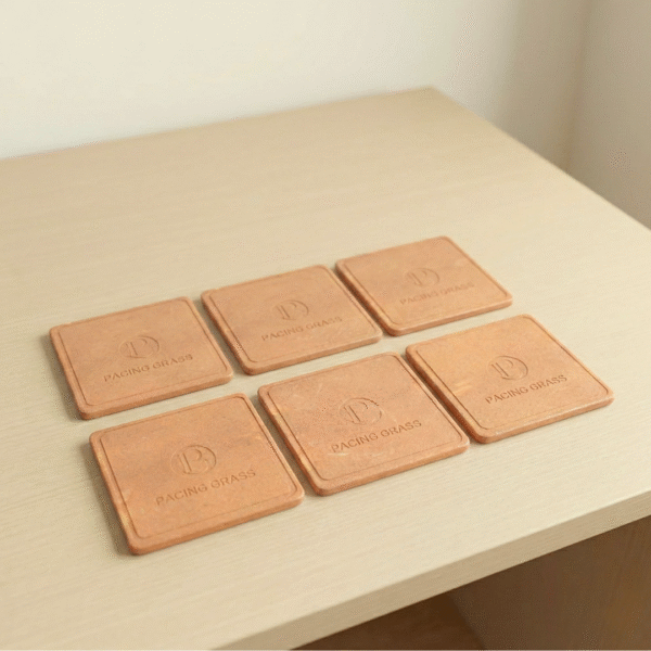 Set of 6 Eco-Friendly Bamboo Square Wooden Drink Coasters
