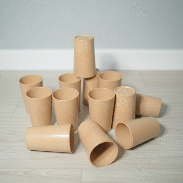 Pacing Grass Bamboo Glasses, Set of 12, 300ml, Eco-Friendly