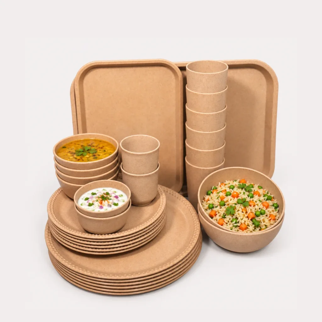 Bamboo Dinner Party Set 30-piece eco-friendly dinnerware collection by Pacing Grass