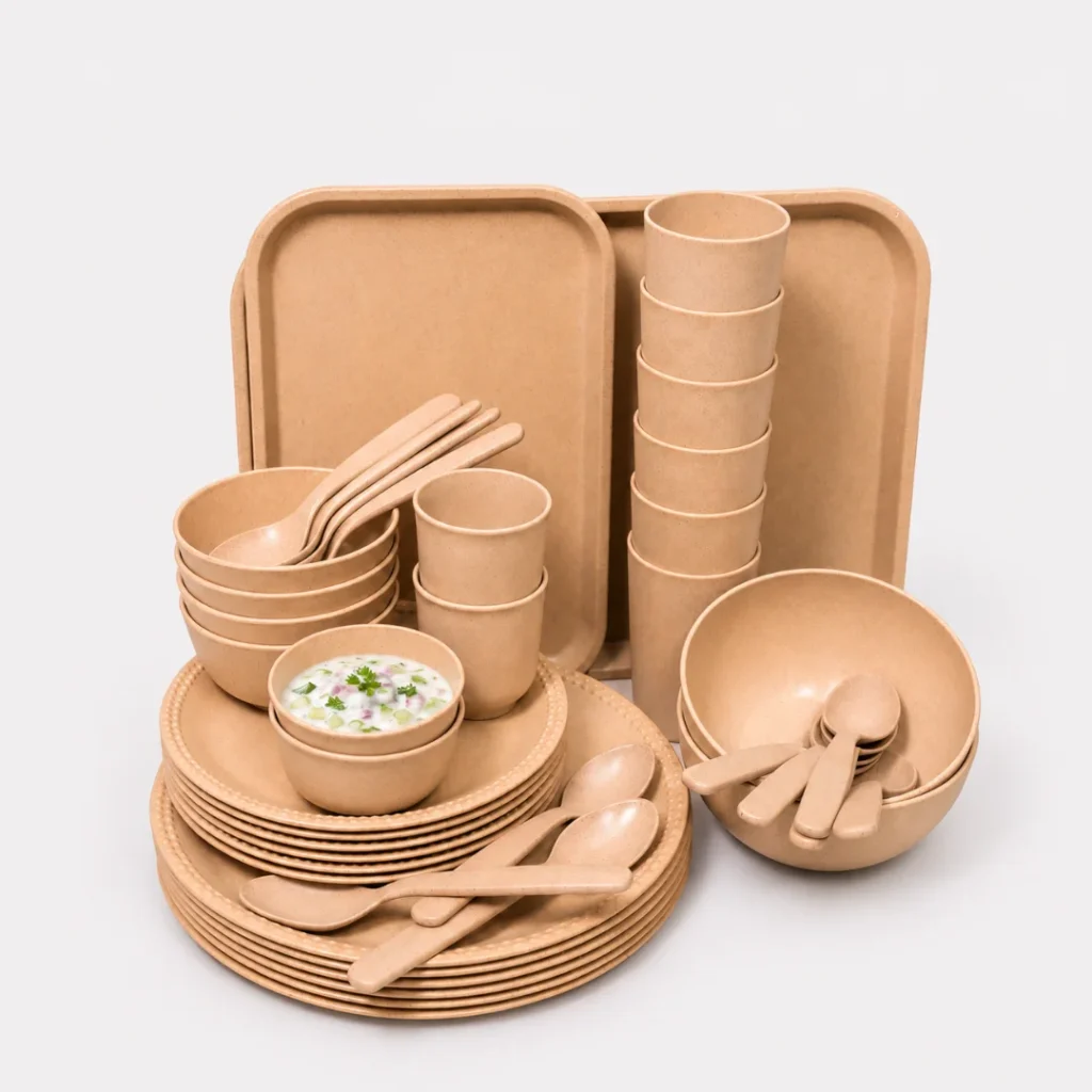 Bamboo Banquet Dinner Set 42-piece eco-friendly dinnerware collection by Pacing Grass