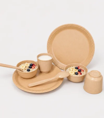 Kids Dining Set made from bamboo bio-composite by Pacing Grass