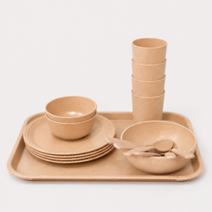 Bamboo Dinner Serving Set made from patented Bamboo Bio-Composite by Pacing Grass