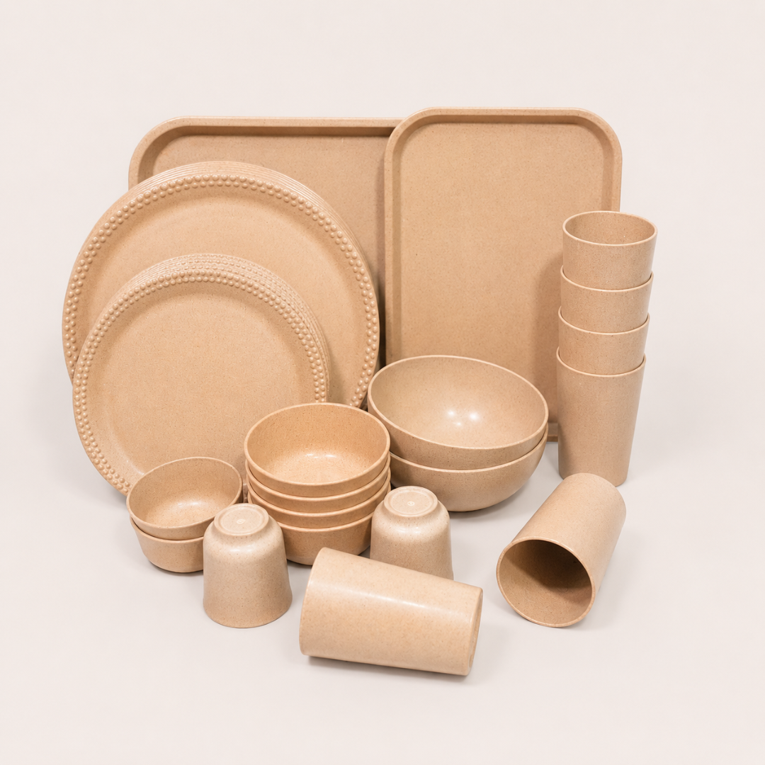 Bamboo Dinner Party Set 30-piece eco-friendly dinnerware collection by Pacing Grass