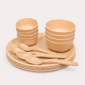 Bamboo Thali Dinner Set 16-piece eco-friendly family dinnerware by Pacing Grass