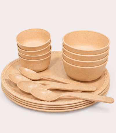 Bamboo Thali Dinner Set 16-piece eco-friendly family dinnerware by Pacing Grass