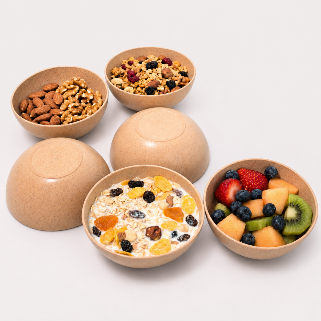 24. Large Bamboo Bowls Set- Pack of 6 post (1) Large Bamboo Dinner Bowl Set of 6 with 750ml eco friendly serving bowls by Pacing Grass