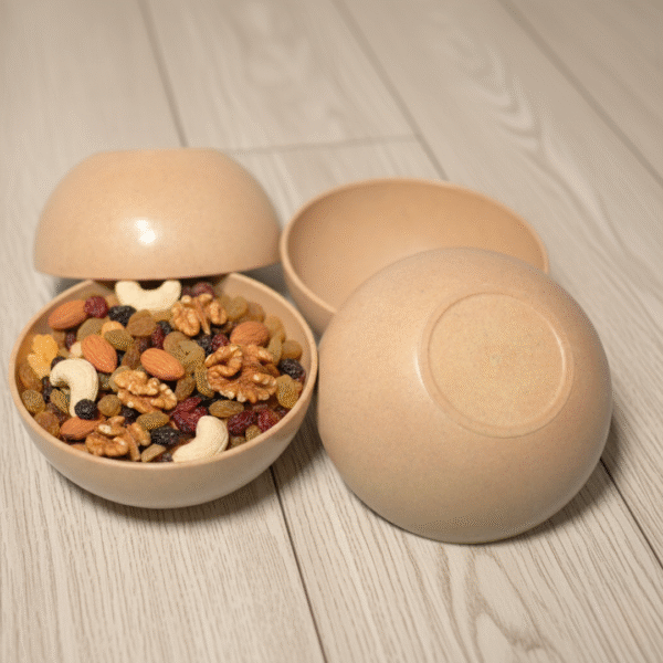 Set of 4 Large Eco-Friendly Bamboo Dinner Bowls, 750ml