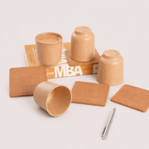 Tea Serving Set with Coasters | Bamboo Kullads Set of 4 | Pacing Grass