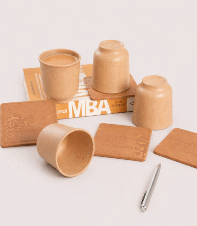 Tea Serving Set with Coasters | Bamboo Kullads Set of 4 | Pacing Grass