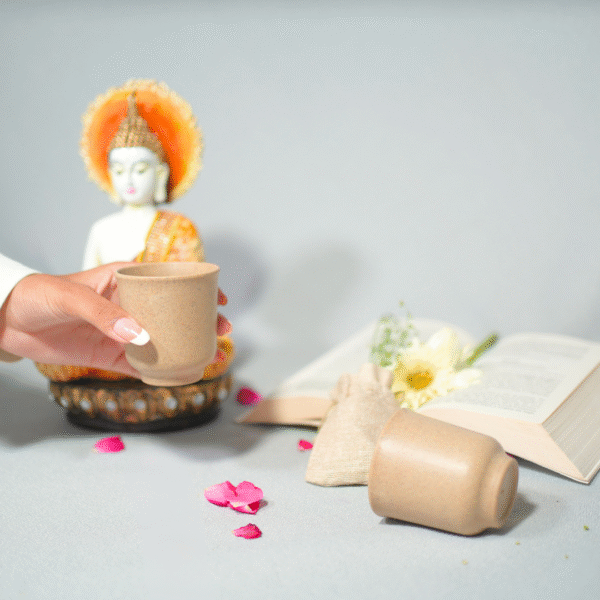 Set of 2 Eco-Friendly Bamboo Chai/Tea Kullad Cups, 160ml