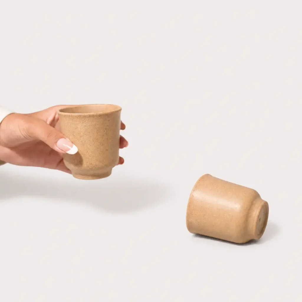 Bamboo Tea Cup Set of 2 with 160 ml Eco-Friendly Bamboo Kulhad Cups Made from Patented Bio-Composite Material by Pacing Grass