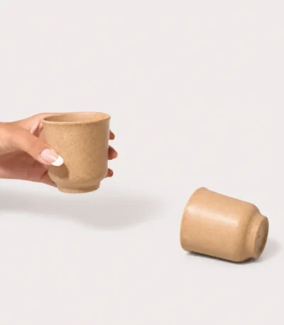 Bamboo Tea Cup Set of 2 with 160 ml Eco-Friendly Bamboo Kulhad Cups Made from Patented Bio-Composite Material by Pacing Grass