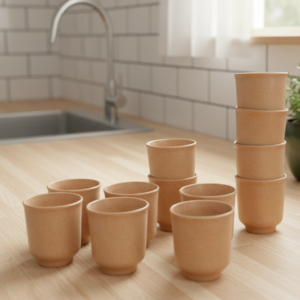 12-Pack Eco-Friendly Bamboo Chai/Tea Kullads, 160ml