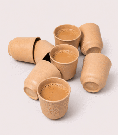 Bamboo Kulhad Set of 8 made from patented bio-composite for tea and coffee serving by Pacing Grass