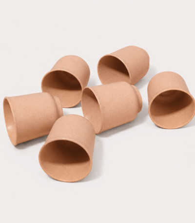 Bamboo Tea Kullads Set of 6 by Pacing Grass made from patented bio-composite for sustainable tea serving