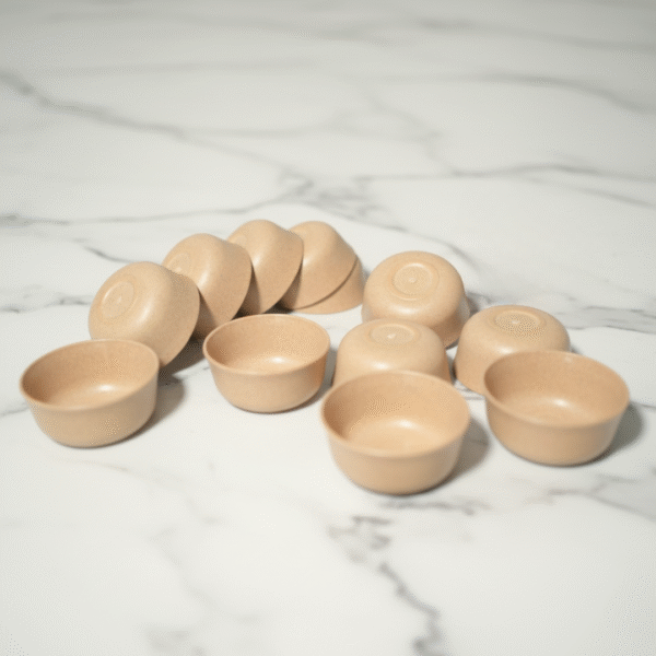 Set of 12 Eco-Friendly Bamboo Multipurpose Bowls, 200ml