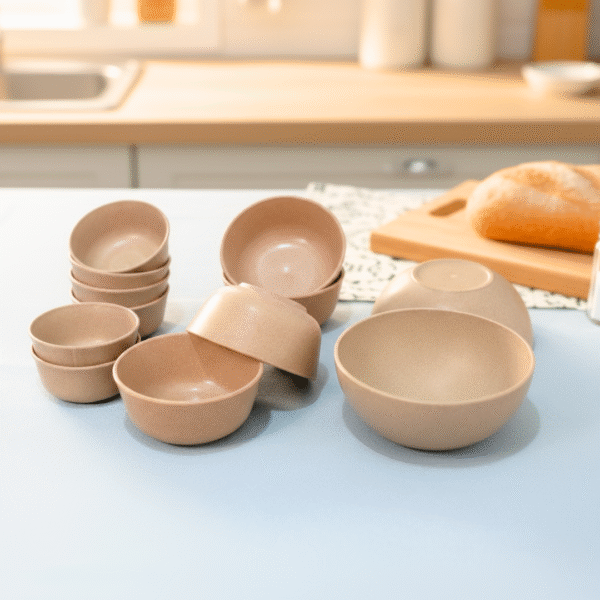 Pacing Grass Microwave Safe Bamboo Bowl Set of 12