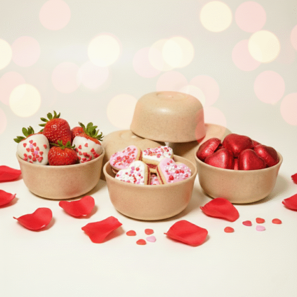 Set of 6 Eco-Friendly Bamboo Multipurpose Bowls, 200ml