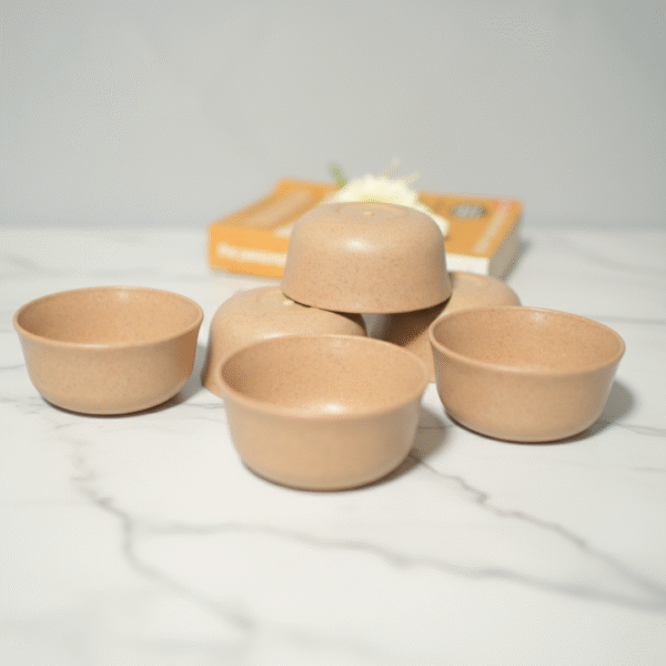 Set of 6 Eco-Friendly Bamboo Multipurpose Bowls, 200ml