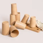 Bamboo Water Glass Set with 8 reusable 300ml eco friendly drinking glasses by Pacing Grass