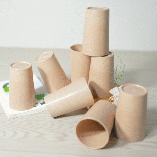 Pacing Grass Bamboo Glasses, Set of 8, 300ml, Eco-Friendly