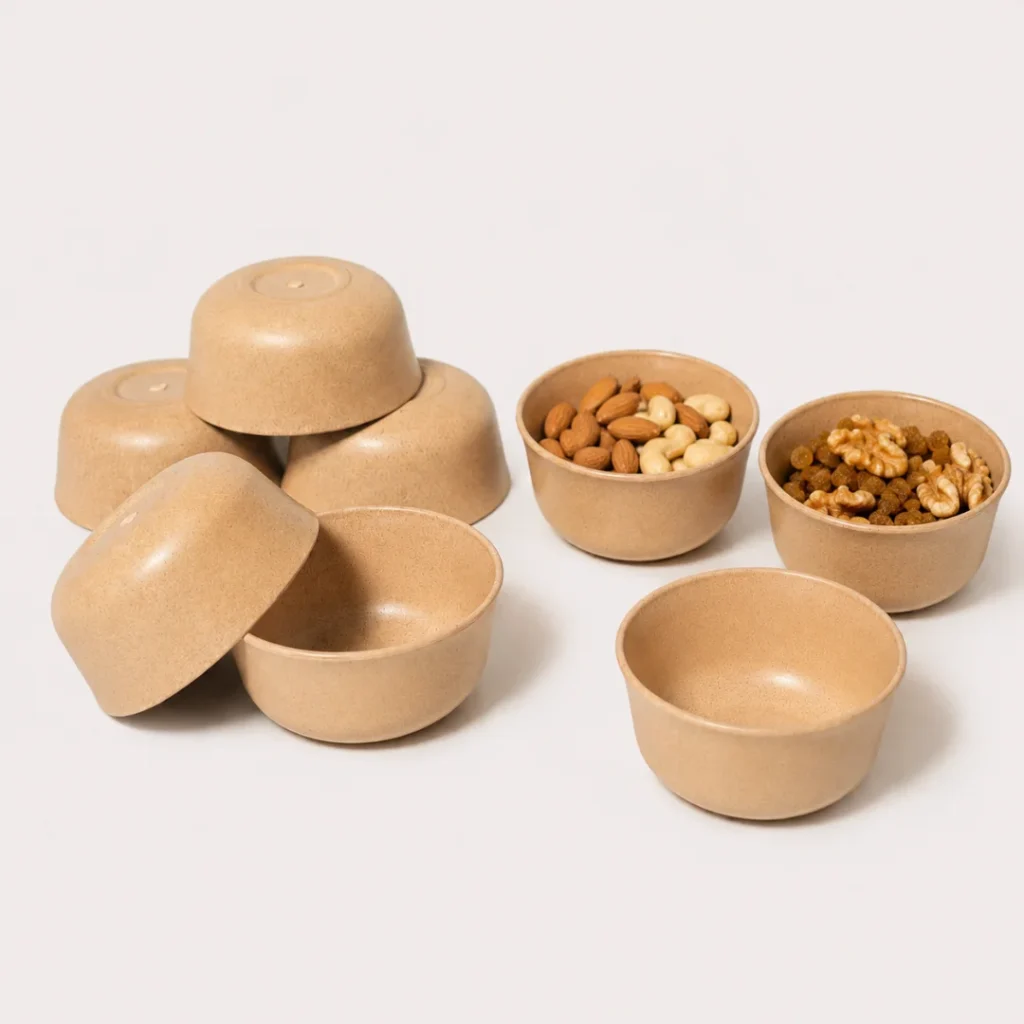 Snack Bowl Set Eco-Friendly Bamboo Multipurpose Bowls Set of 8 (200ml) | Snack Bowl Set | Pacing Grass