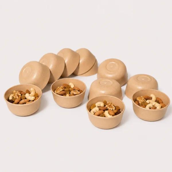 Eco-Friendly Party Bowls 12 Piece Set 200ml by Pacing Grass made from bamboo fibre and rice husk bio-composite