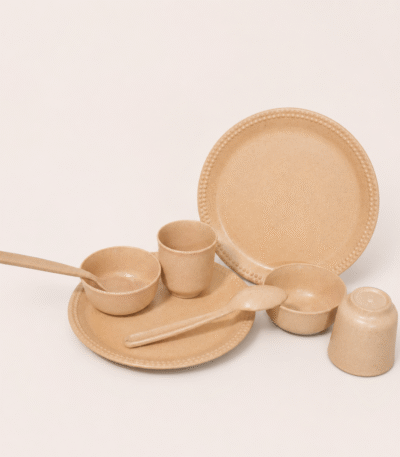 Kids Dining Set made from bamboo bio-composite by Pacing Grass