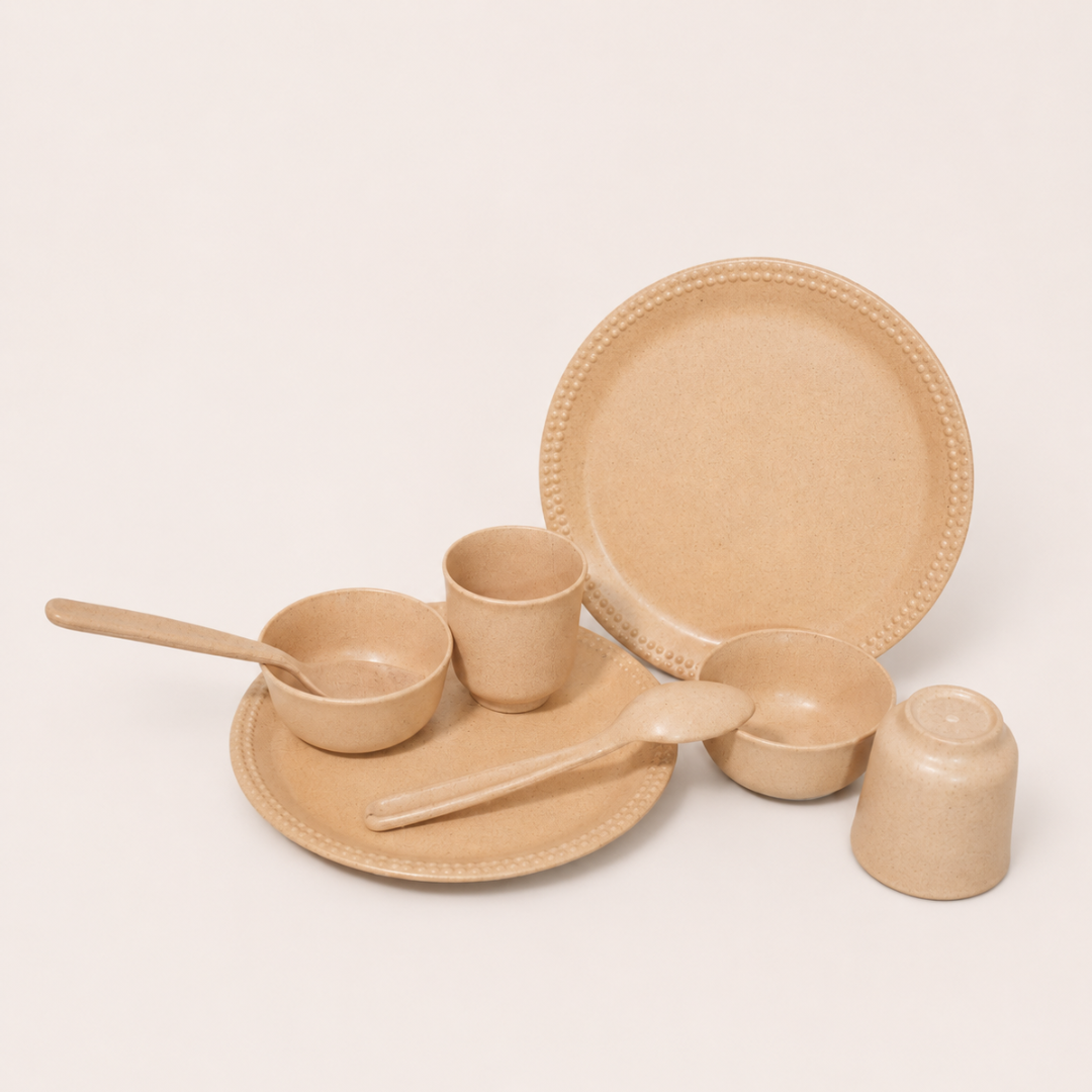 Kids Dining Set made from bamboo bio-composite by Pacing Grass