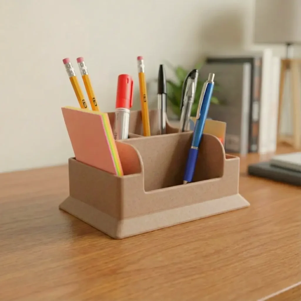 Bamboo Desk Organizer with 5 Compartments by Pacing Grass