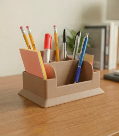 Bamboo Desk Organizer with 5 Compartments by Pacing Grass