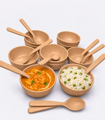 10-piece bowl and spoon set bamboo combo for big family
