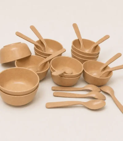Sustainable Bowl and Spoon Set with 6 Bowls and 6 Spoons