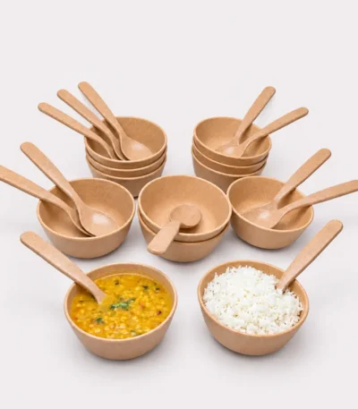 Sustainable Bowl and Spoon Set with 6 Bowls and 6 Spoons