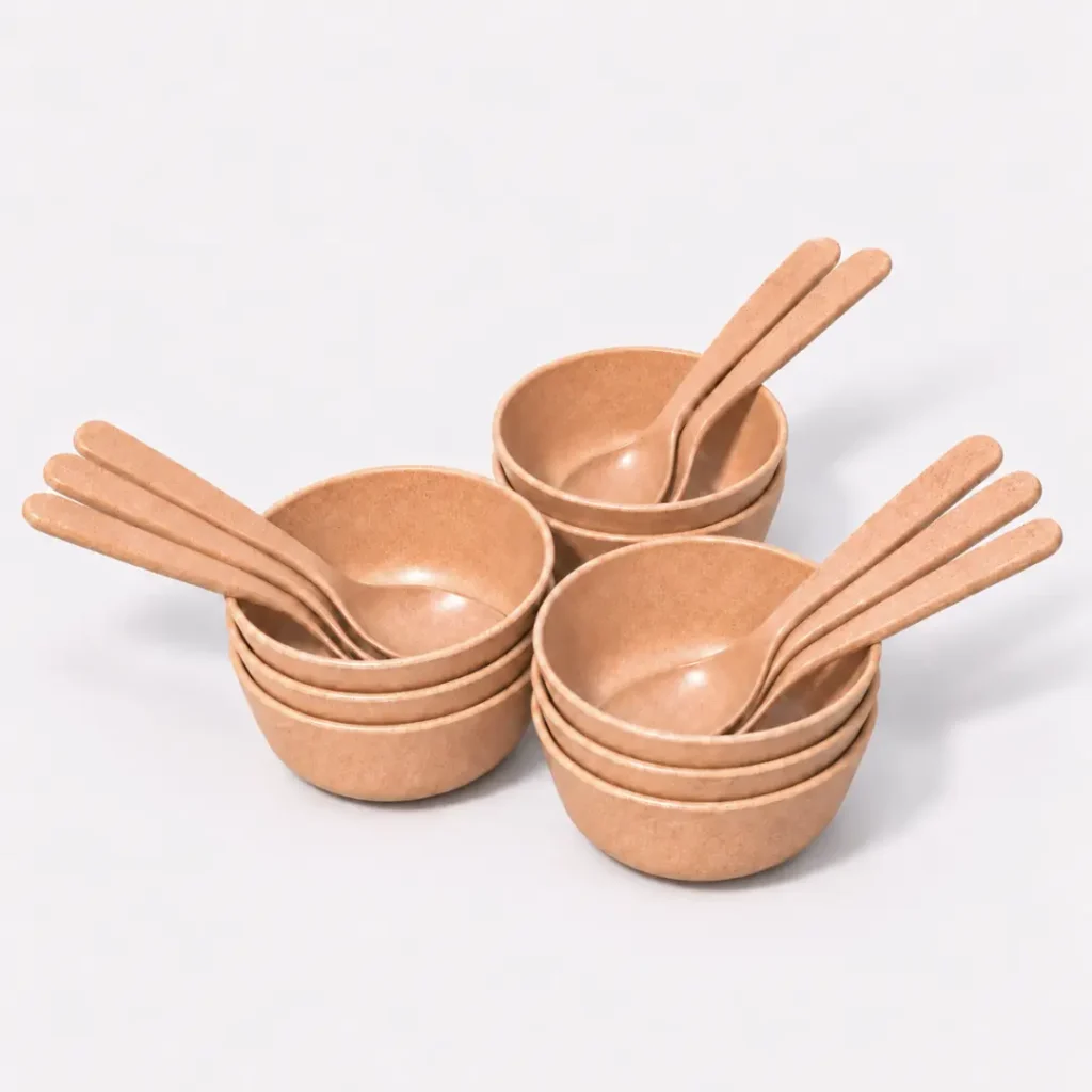 Guest Serving Bowl and Spoon Set for Snacks and Desserts