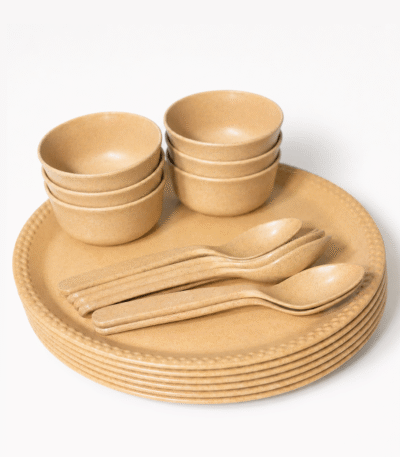 Family Bamboo Dining Set - Pack of 18 post (2)