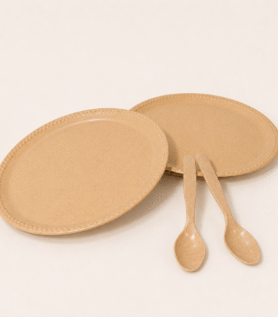 Bamboo Plate-Spoon Set by Pacing Grass