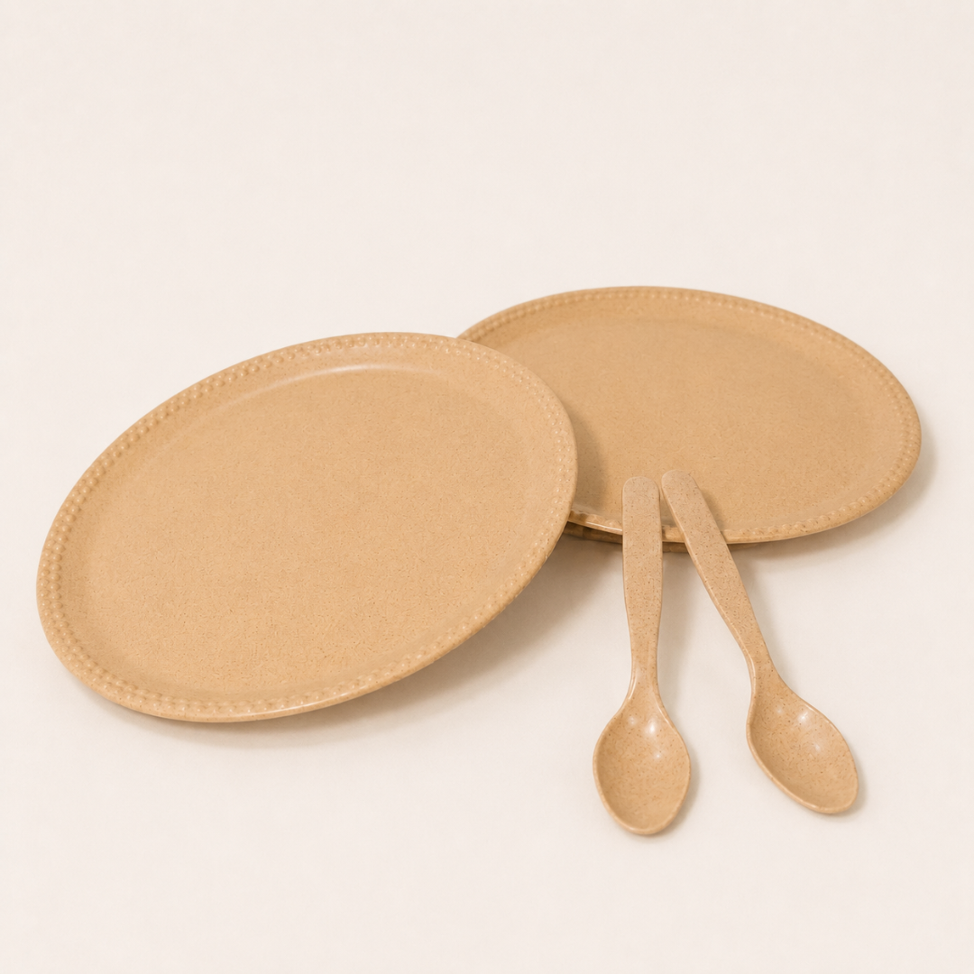 Bamboo Plate-Spoon Set by Pacing Grass