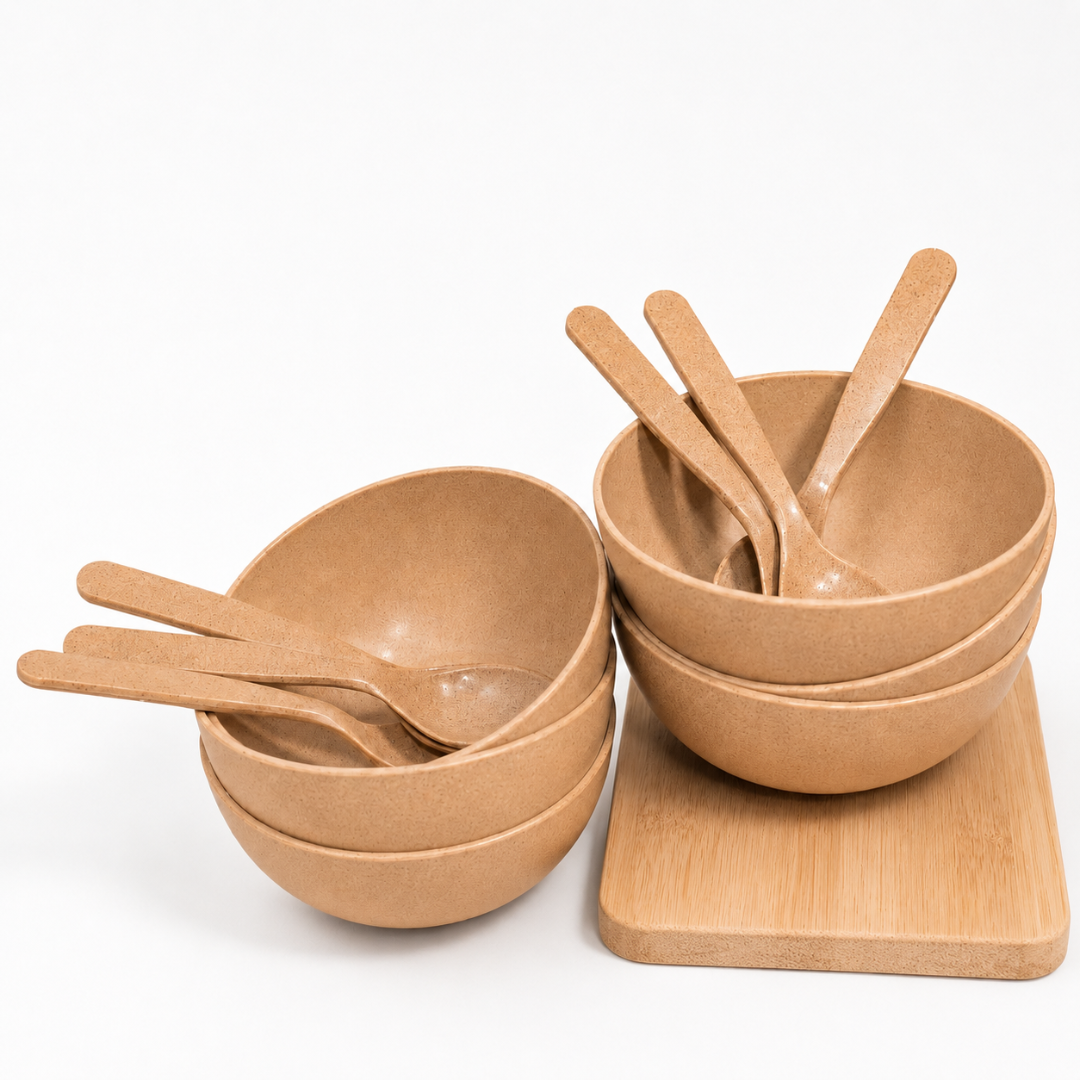 Everyday Dining Bowl Set with six matching bowls and spoons.