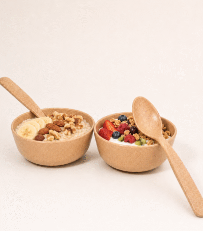 Bowl and spoon set for couples bamboo