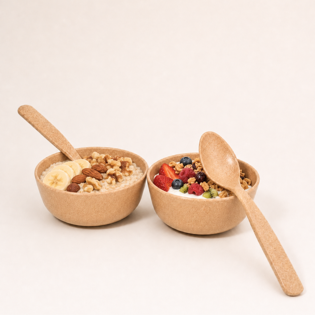 Bowl and spoon set for couples bamboo