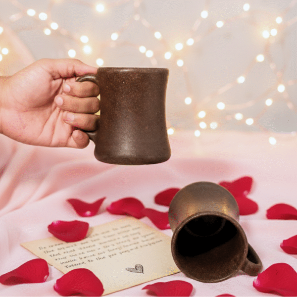 Pack of 2 Brown Bamboo Coffee Mugs 300ml - Microwave Safe