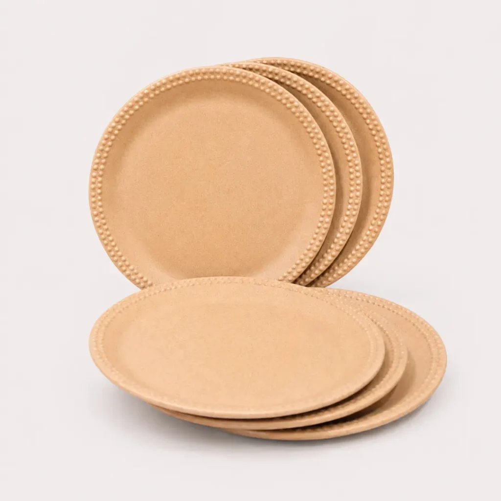Premium Bamboo Serving Plates Set of 6 by Pacing Grass