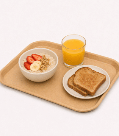 Big bamboo serving tray 40x30cm sandy brown rectangular tray by Pacing Grass