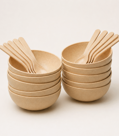 Family Serving Bowl Set - Pacing Grass 10-Piece 750ml Sustainable Sandy Brown Dining Collection